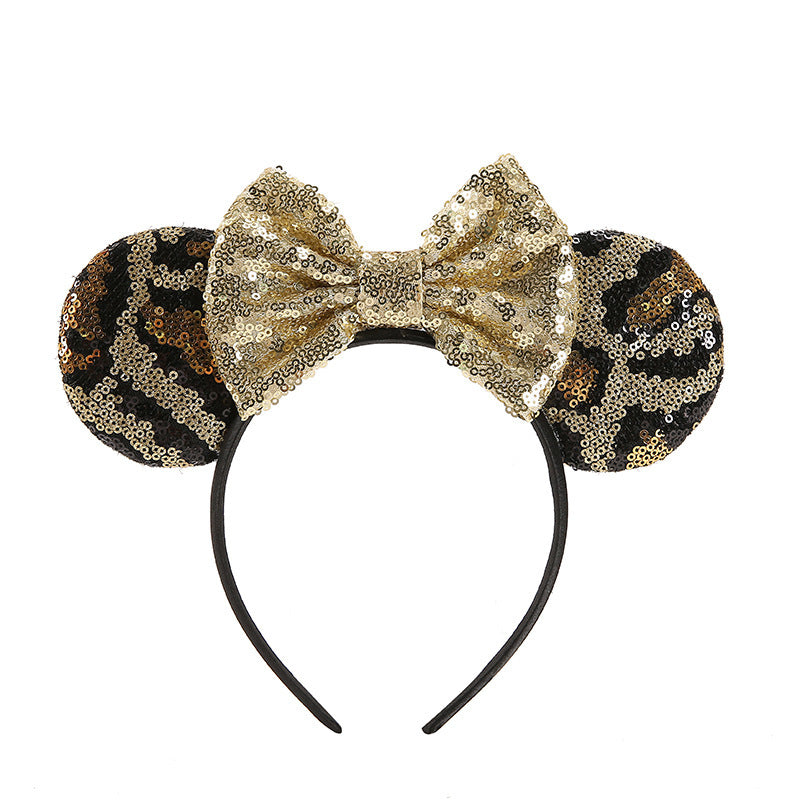 Mouse Ears Headbands Shiny Bows Mouse Ears Glitter Party Princess Decoration Cosplay Costume for Baby Kids Girls & Women