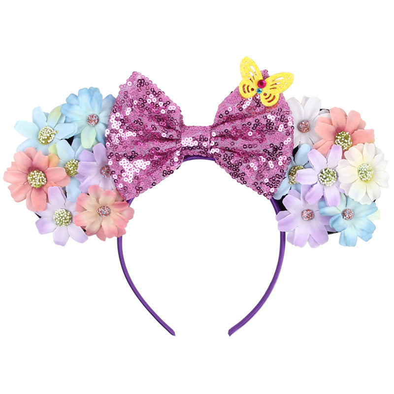 Sparkly Minnie Ears Headbands for Girls Women Cosplay Costume Princess Birthday Party Decorations Trip, Hair Accessories