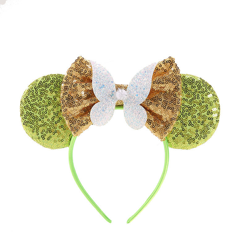 Mouse Ears Headbands Shiny Bows Mouse Ears Glitter Party Princess Decoration Cosplay Costume for Baby Kids Girls & Women