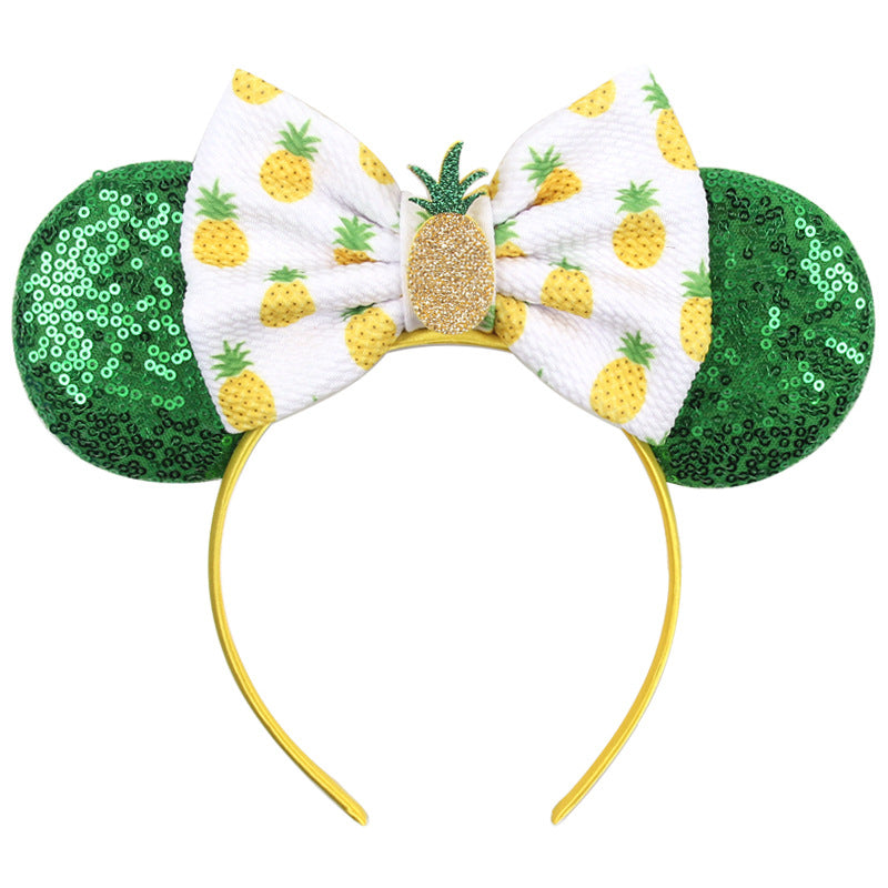Sparkled Halloween Minnie Ears headband, Girls Sequin Halloween Mickey Ears Headband Mouse Ears Headband for Cosplay Costume Glitter Party Hot Princess Decoration and Birthday Party
