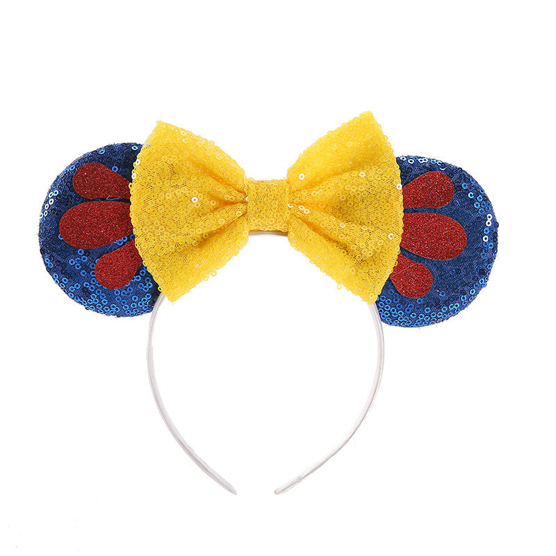 Mouse Ears Headbands Shiny Bows Mouse Ears Glitter Party Princess Decoration Cosplay Costume for Baby Kids Girls & Women