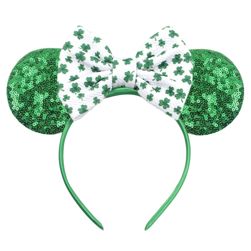 Sparkled Halloween Minnie Ears headband, Girls Sequin Halloween Mickey Ears Headband Mouse Ears Headband for Cosplay Costume Glitter Party Hot Princess Decoration and Birthday Party
