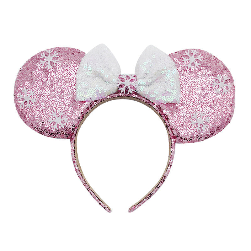 Cartoon Sequin Bow Headband Snow White Ice Hair Ornament Adult Stage Show Headband