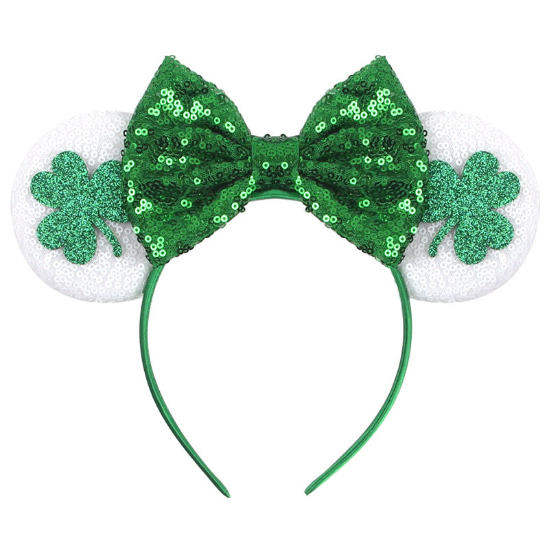Sparkled Halloween Minnie Ears headband, Girls Sequin Halloween Mickey Ears Headband Mouse Ears Headband for Cosplay Costume Glitter Party Hot Princess Decoration and Birthday Party