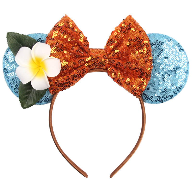 Sparkled Halloween Minnie Ears headband, Girls Sequin Halloween Mickey Ears Headband Mouse Ears Headband for Cosplay Costume Glitter Party Hot Princess Decoration and Birthday Party