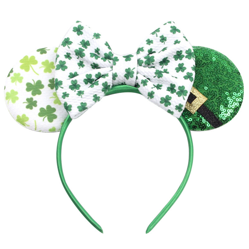 Sparkled Halloween Minnie Ears headband, Girls Sequin Halloween Mickey Ears Headband Mouse Ears Headband for Cosplay Costume Glitter Party Hot Princess Decoration and Birthday Party