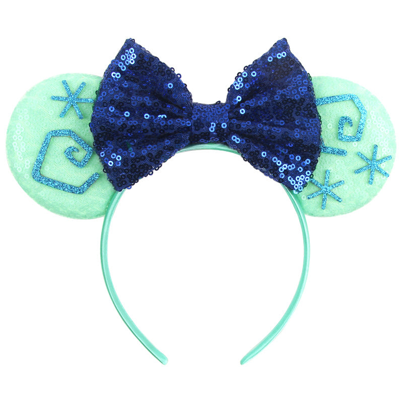 Sparkled Halloween Minnie Ears headband, Girls Sequin Halloween Mickey Ears Headband Mouse Ears Headband for Cosplay Costume Glitter Party Hot Princess Decoration and Birthday Party