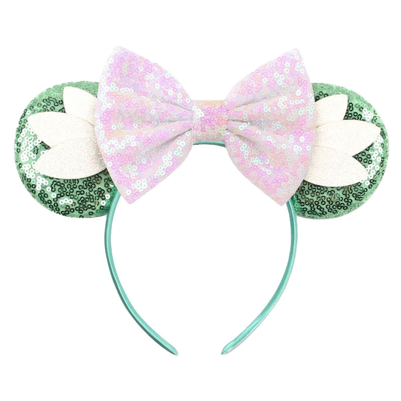 Sparkled Halloween Minnie Ears headband, Girls Sequin Halloween Mickey Ears Headband Mouse Ears Headband for Cosplay Costume Glitter Party Hot Princess Decoration and Birthday Party