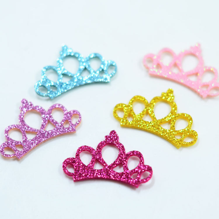 Handmade DIY Sequins Golden Powder Crown Hairpins 5PCS For Children's Hair Accessories, Headbands, Accessories, Bow Material