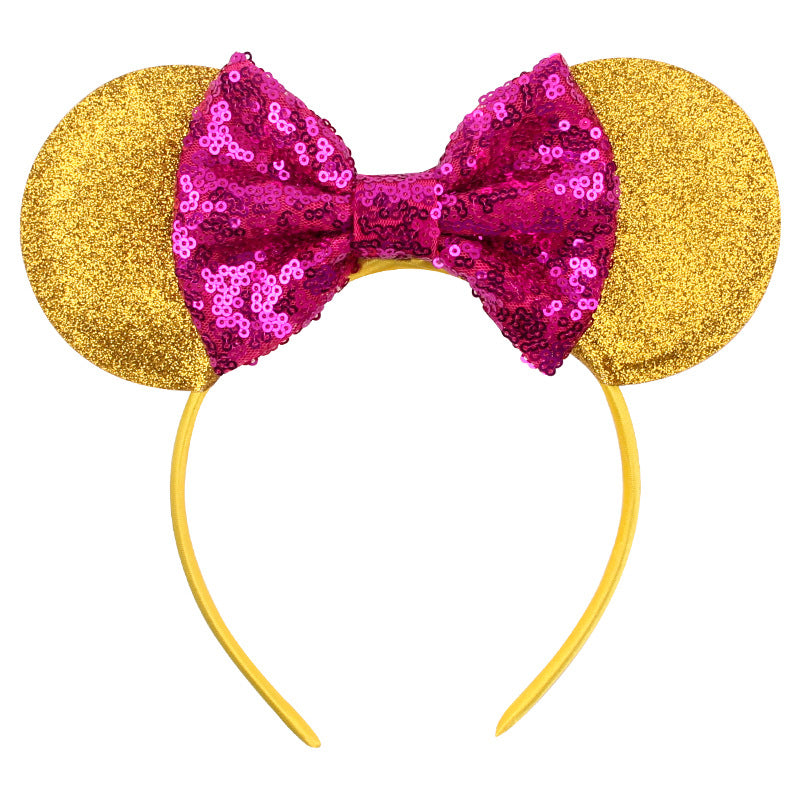 Mouse Ears Headband, Double-sided Sequins, Glitter Hair Band for Birthday Party, Holiday Dresses & Cosplay