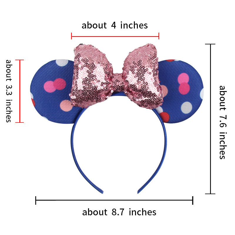 Minne Ears, Mickey Ears Headbands for Girls Women Cosplay Birthday Party &Disney Trip