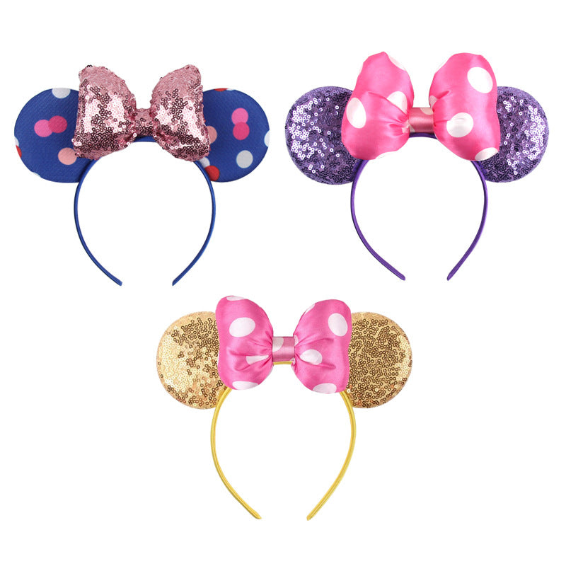 Minne Ears, Mickey Ears Headbands for Girls Women Cosplay Birthday Party &Disney Trip