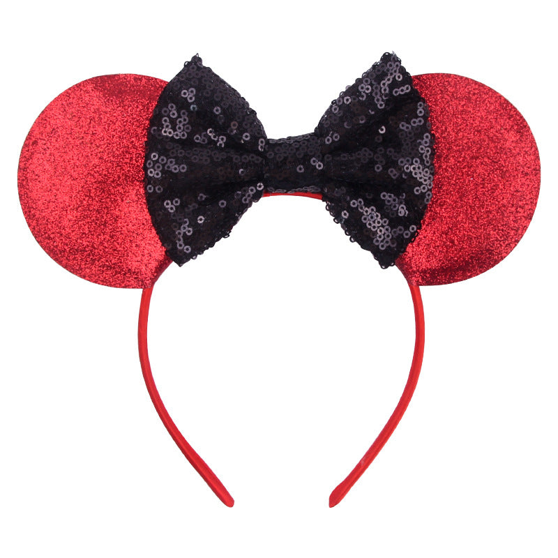 Mouse Ears Headband, Double-sided Sequins, Glitter Hair Band for Birthday Party, Holiday Dresses & Cosplay