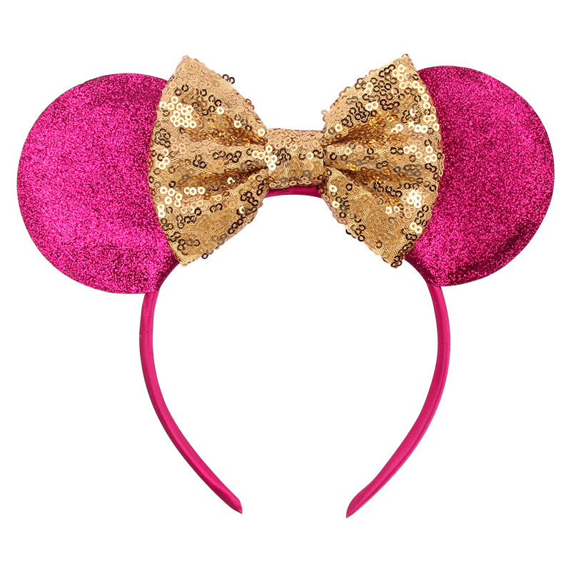 Mouse Ears Headband, Double-sided Sequins, Glitter Hair Band for Birthday Party, Holiday Dresses & Cosplay