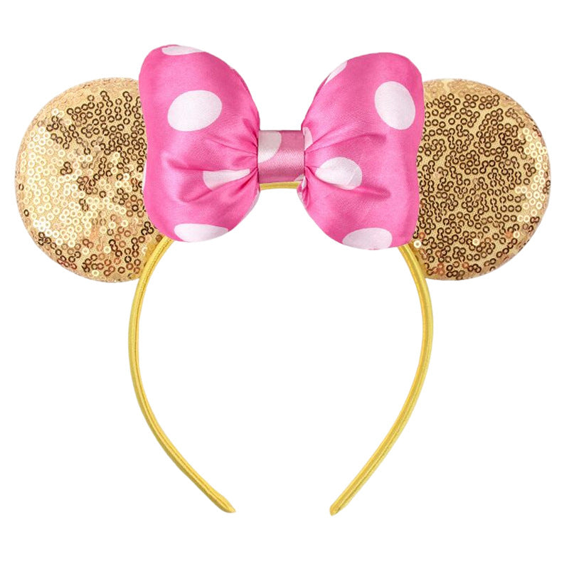 Minne Ears, Mickey Ears Headbands for Girls Women Cosplay Birthday Party &Disney Trip