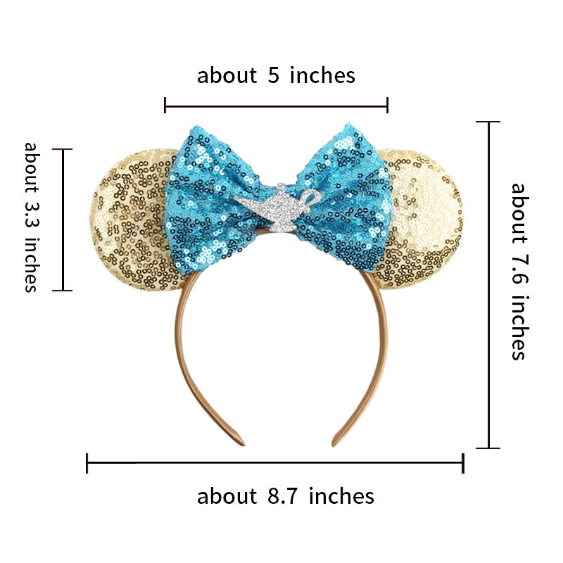 Mouse Ears Bow Headbands, Glitter Party Princess Decoration Cosplay Costume for Girls & Women