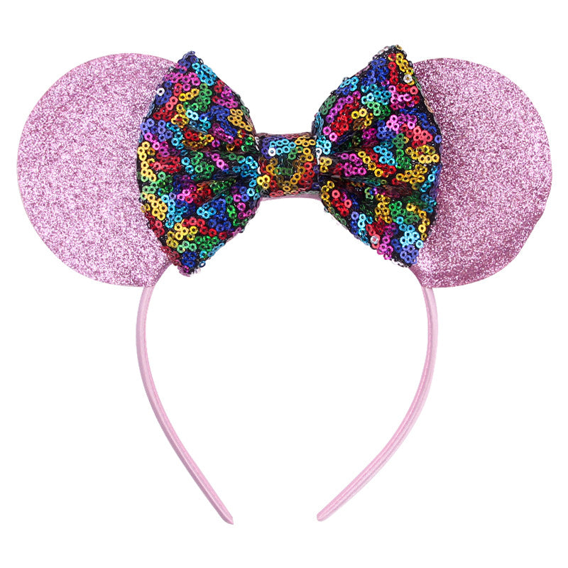 Mouse Ears Headband, Double-sided Sequins, Glitter Hair Band for Birthday Party, Holiday Dresses & Cosplay