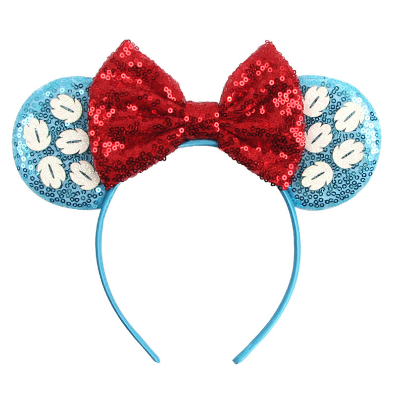 Mouse Ears Headbands Shiny Bows Mouse Ears Glitter Party Princess Decoration Cosplay Costume for Baby Kids Girls & Women