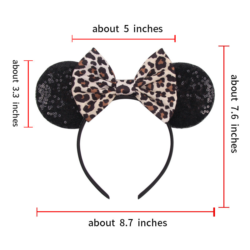 Mouse Ears Bow Headbands Mice Sequin Ears Headbands for Girls Women Adult Kids, Mouse Ears Clip for Glitter Party Princess Decoration Cosplay Birthday Christmas Party