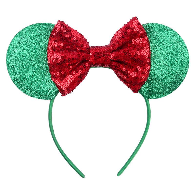 Mouse Ears Headband, Double-sided Sequins, Glitter Hair Band for Birthday Party, Holiday Dresses & Cosplay