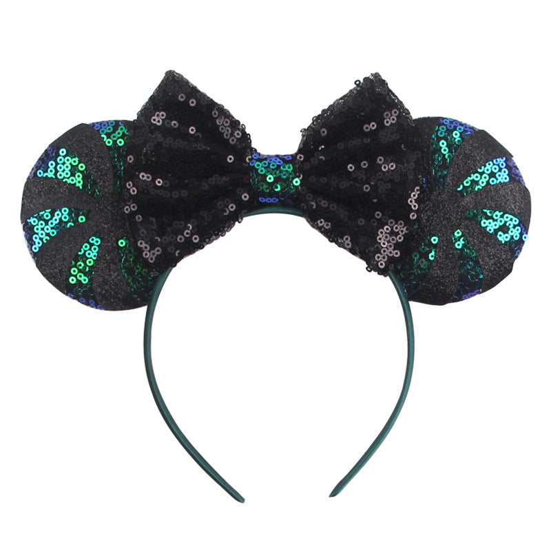 Mouse Ears Headbands Shiny Bows Mouse Ears Glitter Party Princess Decoration Cosplay Costume for Baby Kids Girls & Women