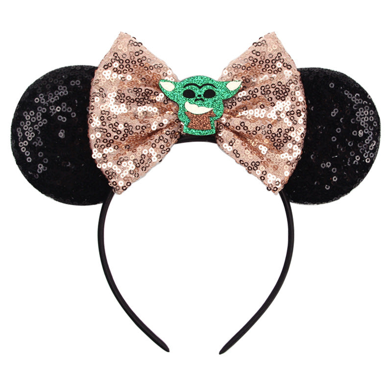 Mouse Ears Bow Headbands Mice Sequin Ears Headbands for Girls Women Adult Kids, Mouse Ears Clip for Glitter Party Princess Decoration Cosplay Birthday Christmas Party