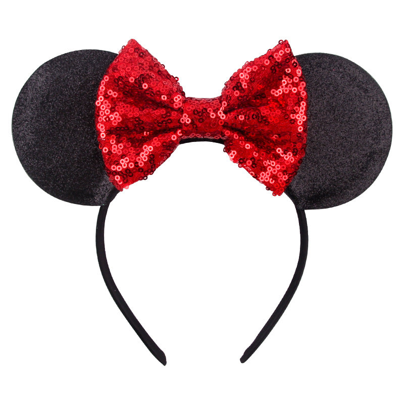 Mouse Ears Headband, Double-sided Sequins, Glitter Hair Band for Birthday Party, Holiday Dresses & Cosplay