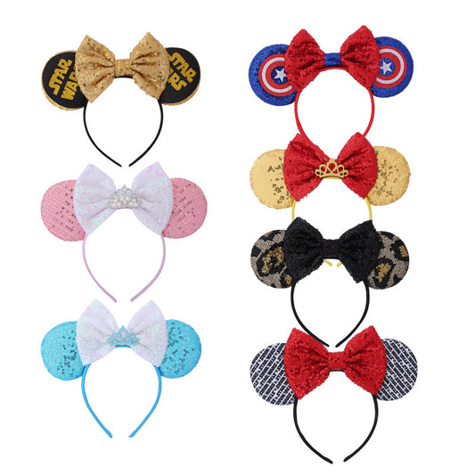 Minne Ears, Mickey Ears Headbands for Girls Women Cosplay Birthday Party &Disney Trip