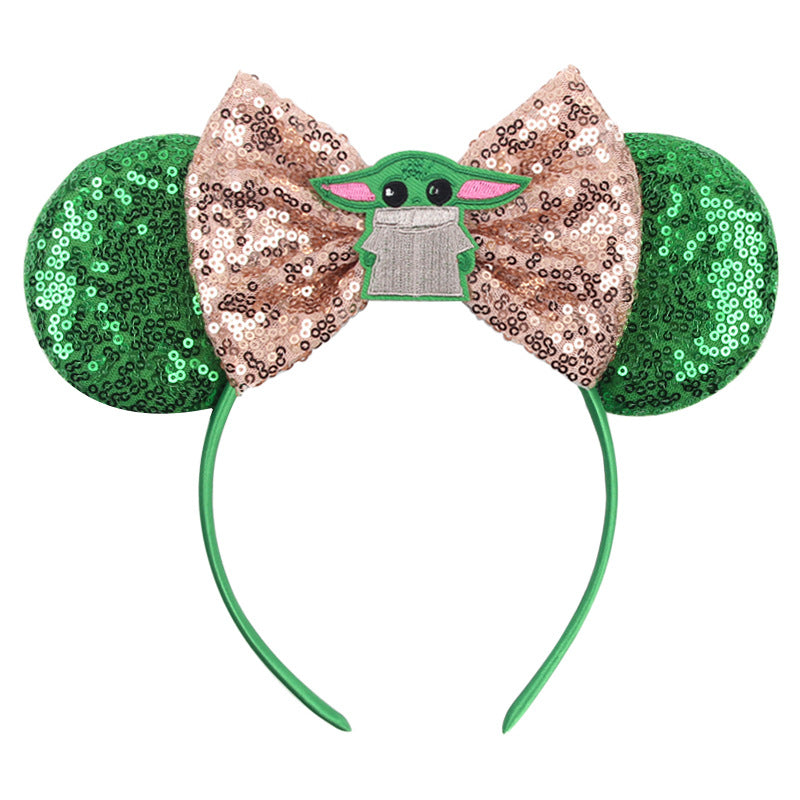 Mouse Ears Bow Headbands Mice Sequin Ears Headbands for Girls Women Adult Kids, Mouse Ears Clip for Glitter Party Princess Decoration Cosplay Birthday Christmas Party