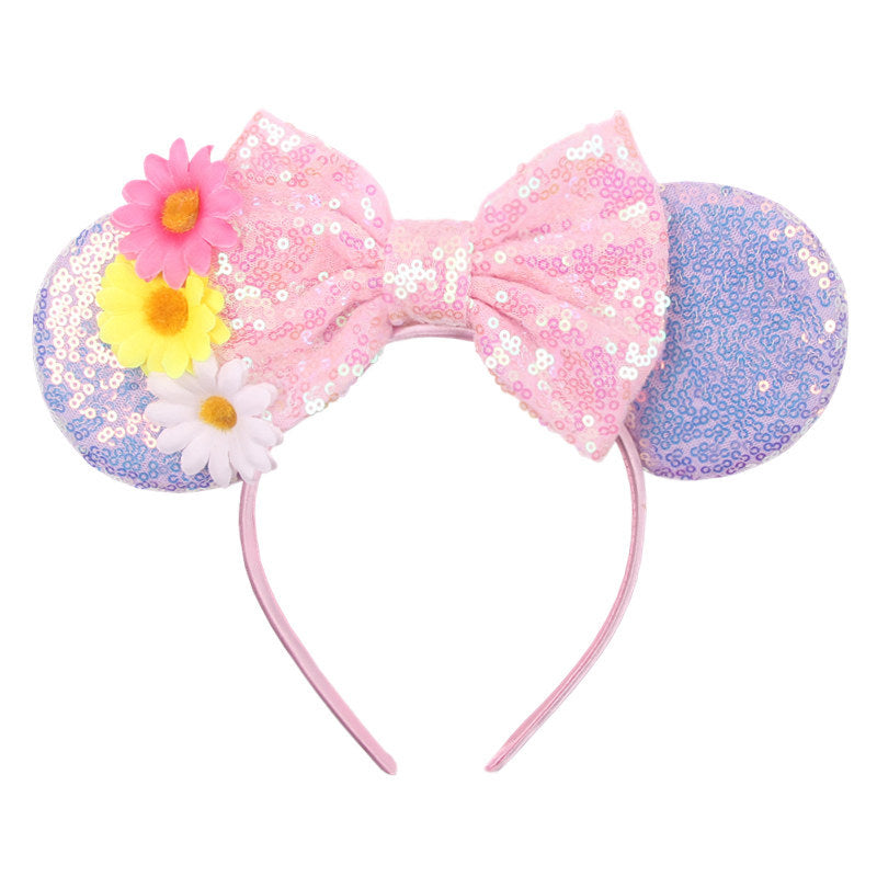 Mouse Ears Headbands for Women Girls Bow Hairbands Halloween Christmas Cosplay Costume Princess Party Decorations