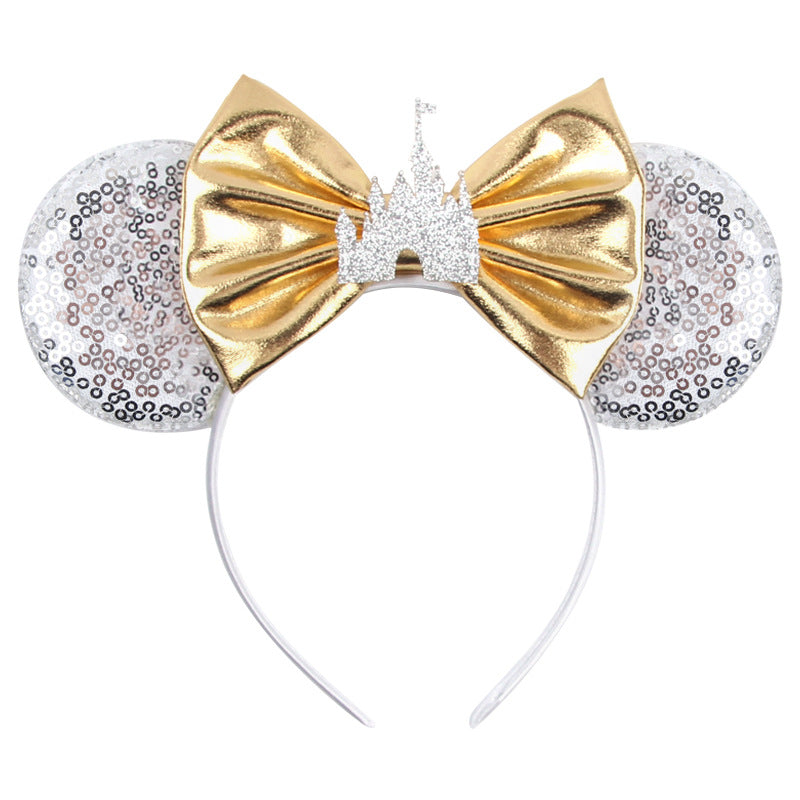 Mouse Ears Bow Headbands, Glitter Party Princess Decoration Cosplay Costume for Girls & Women