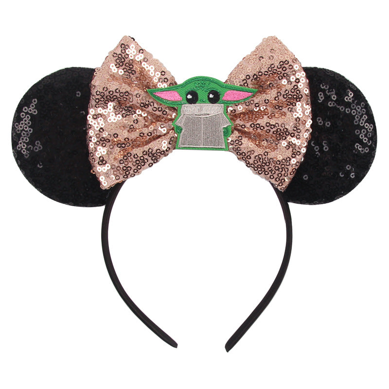 Mouse Ears Bow Headbands Mice Sequin Ears Headbands for Girls Women Adult Kids, Mouse Ears Clip for Glitter Party Princess Decoration Cosplay Birthday Christmas Party