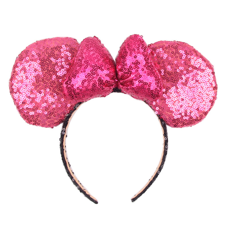 Valentine's Day Headband Sequin Sparkle Mouse Ears Handband Red and Green,Christmas Minnie ears Holiday Mickey ears