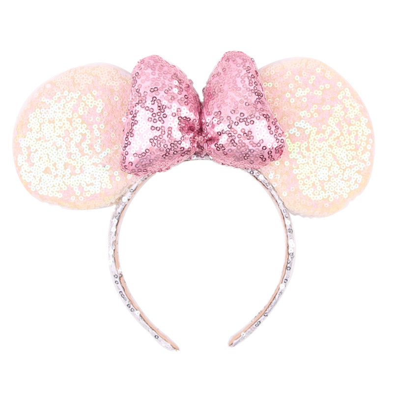 Valentine's Day Headband Sequin Sparkle Mouse Ears Handband Red and Green,Christmas Minnie ears Holiday Mickey ears