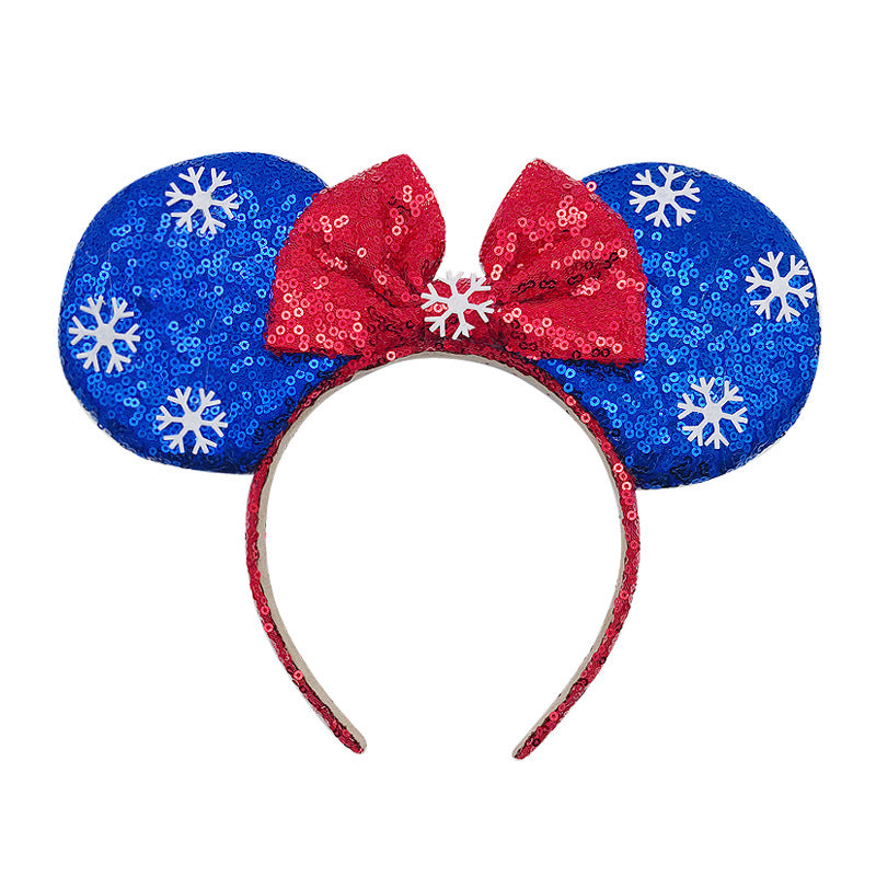 Cartoon Sequin Bow Headband Snow White Ice Hair Ornament Adult Stage Show Headband