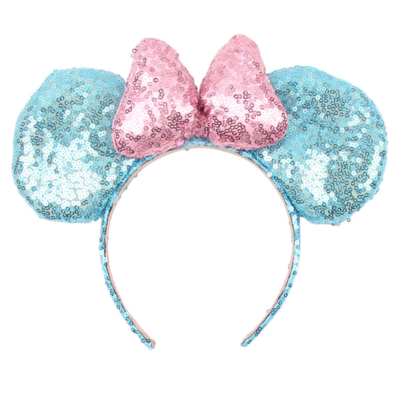 Valentine's Day Headband Sequin Sparkle Mouse Ears Handband Red and Green,Christmas Minnie ears Holiday Mickey ears