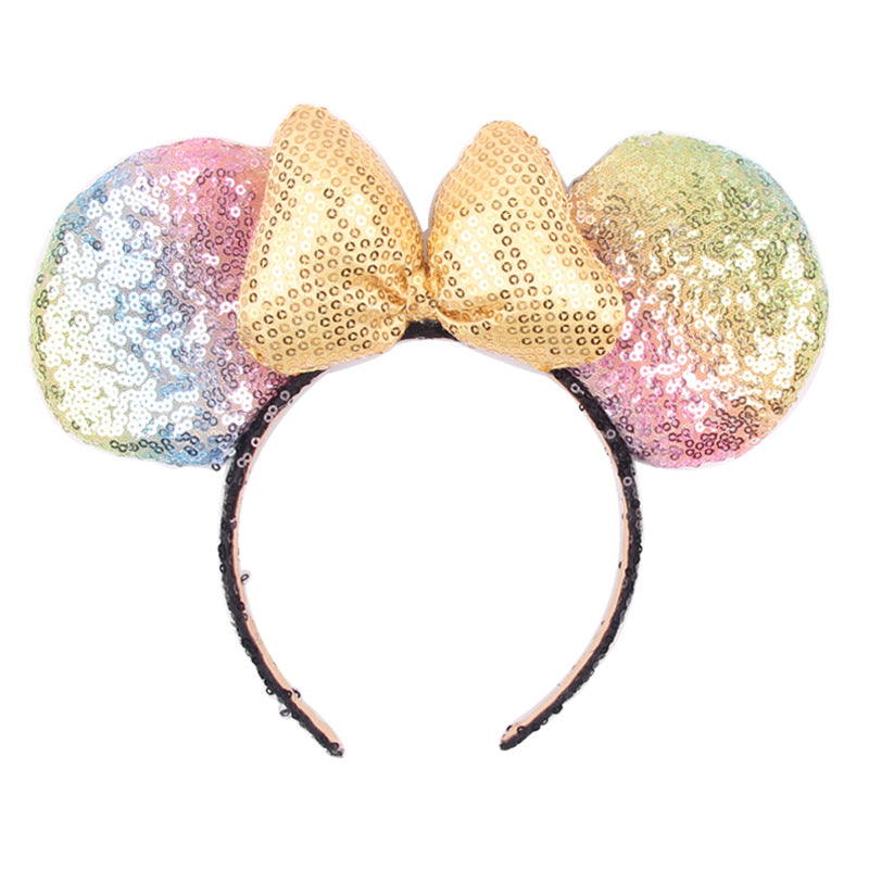 Valentine's Day Headband Sequin Sparkle Mouse Ears Handband Red and Green,Christmas Minnie ears Holiday Mickey ears